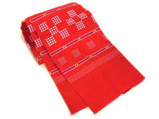 ティーサージ（手ぬぐい）　赤　織り